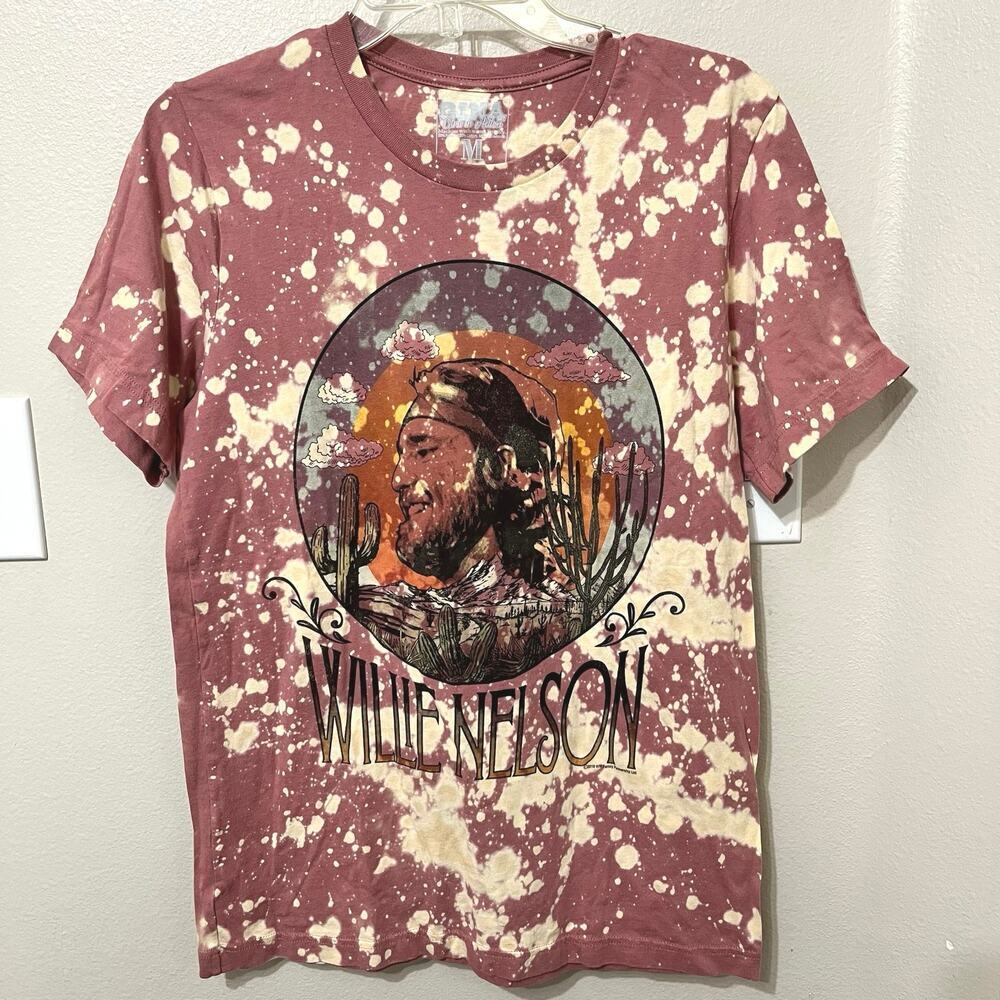 Willie‎ Nelson Medium T-Shirt Tie Dye Mauve